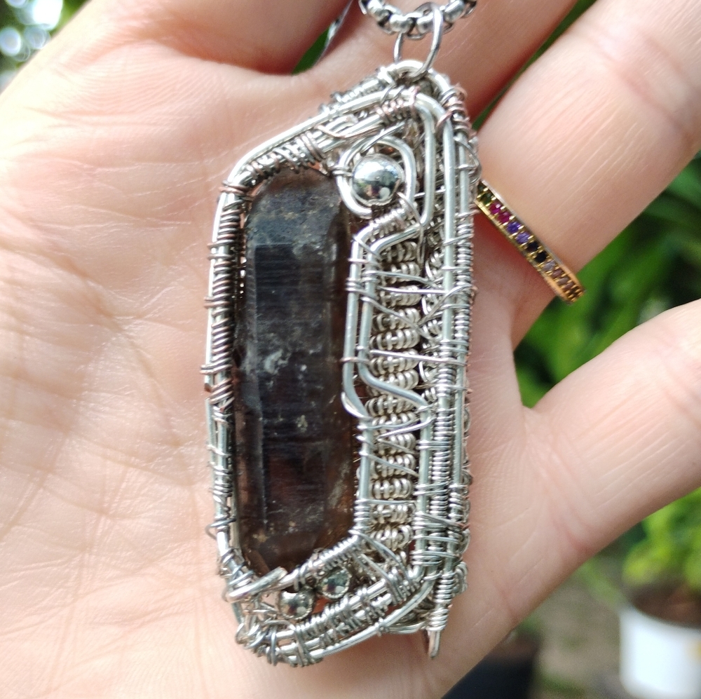 Handcrafted  Wire Wrapped Smoky Quartz